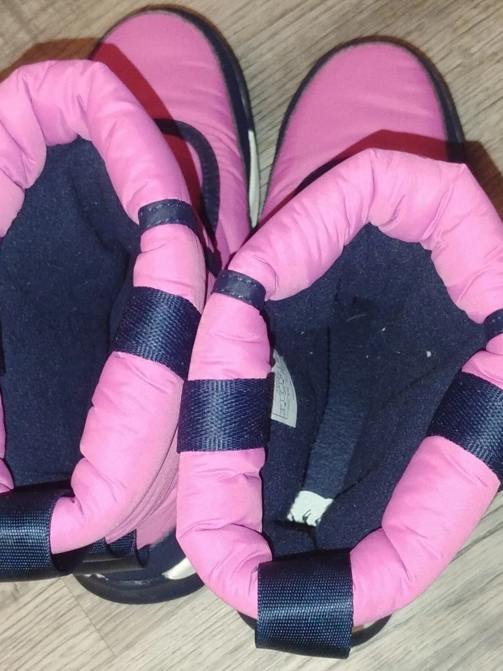 Sorel Kids Pink and Navy Puffer Winter Boots Size 4